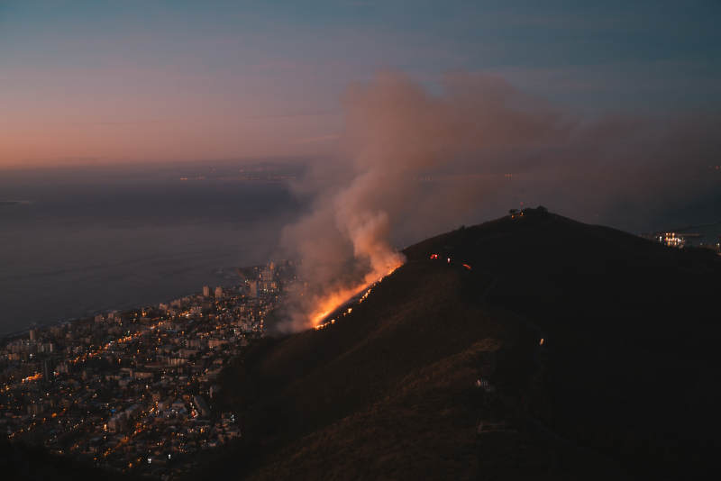 Wildfire in South African town