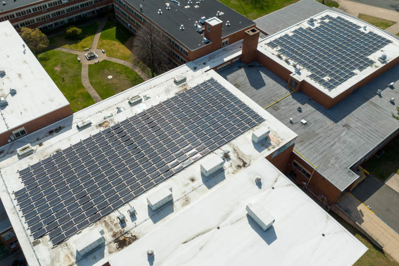 solar panels on school building